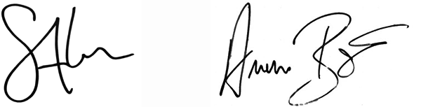 Suzanne and Andrew signatures